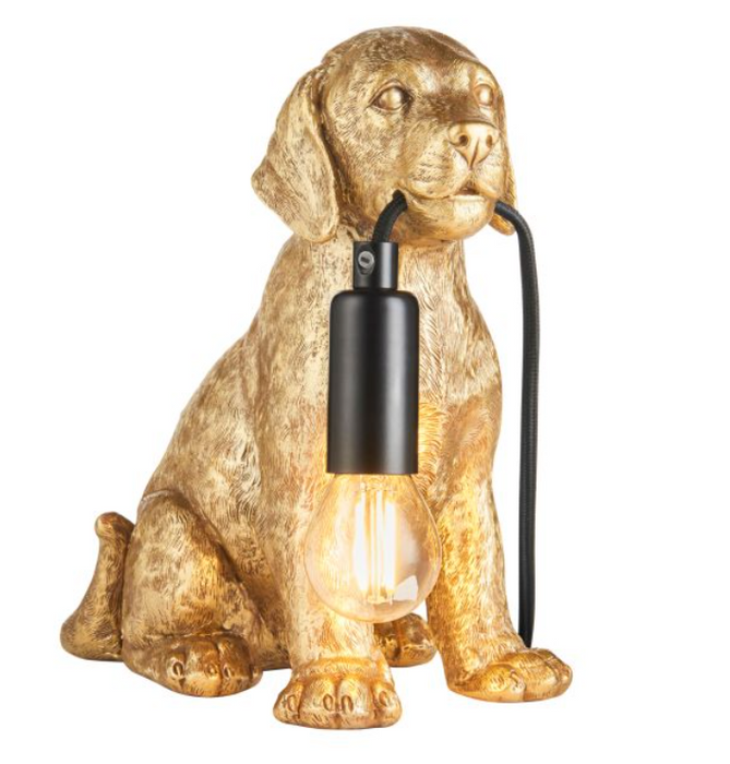 Labrador Puppy  Gold Table Lamp ( Due Back In 28/12/24 )