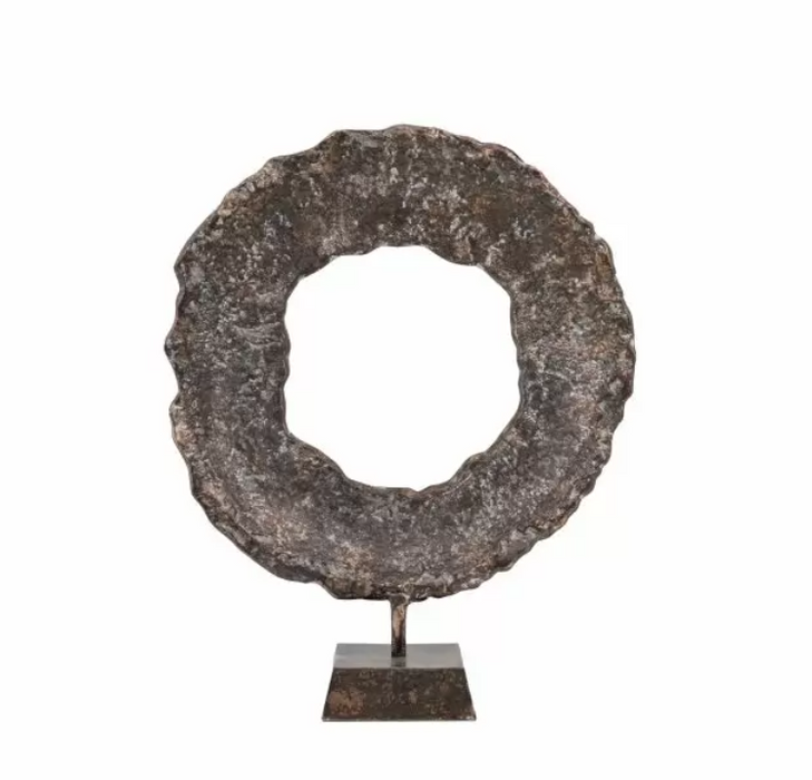 Keoni Circle Cast Aluminium Sculpture Copper Finish