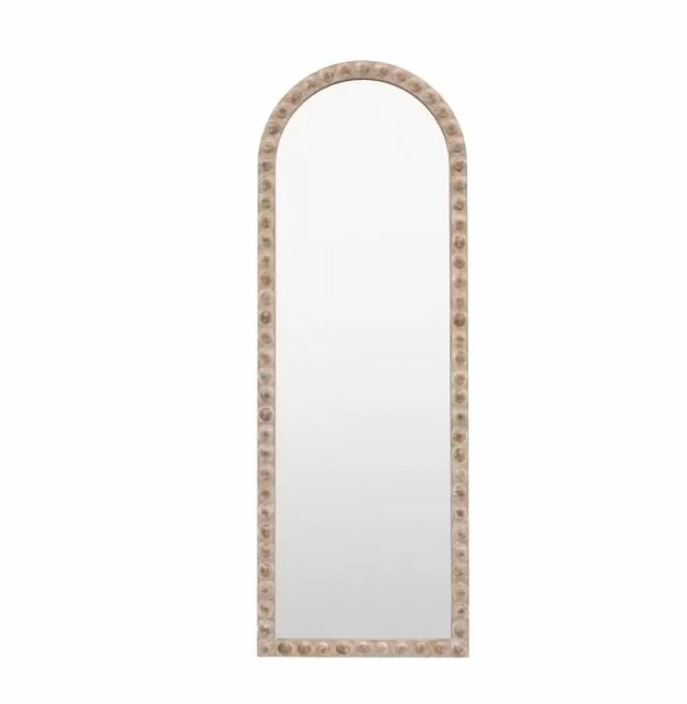 Millbrook Wooden Leaner Mirror with Arch Top and 3D Bobble Detail