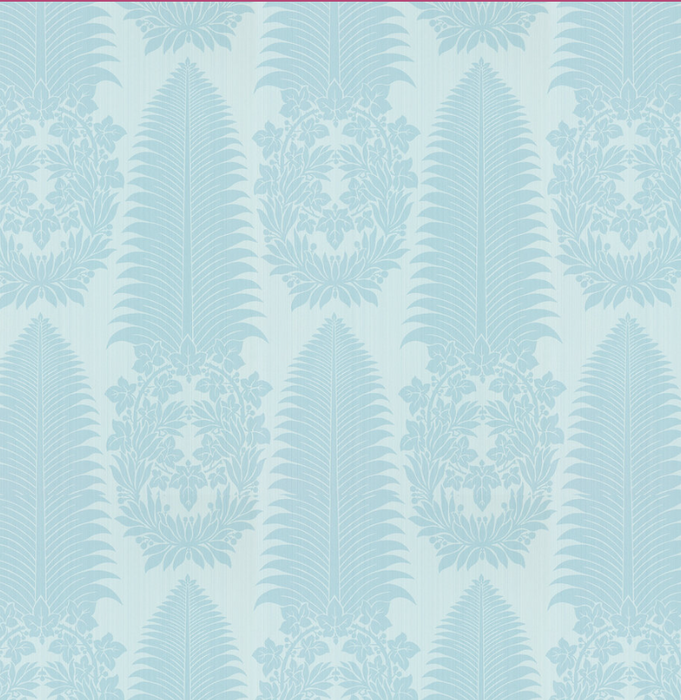 Zoffany Wallpaper - Cotswold Manor - Marsden`s Palm Damask - Blue Stone