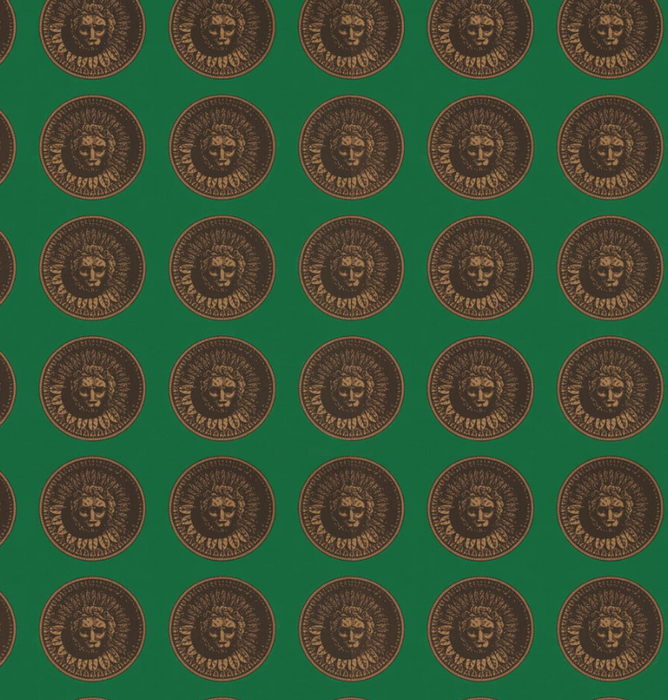 Zoffany Wallpaper - Palladio Volume I - Medallion - Malachite / Gold