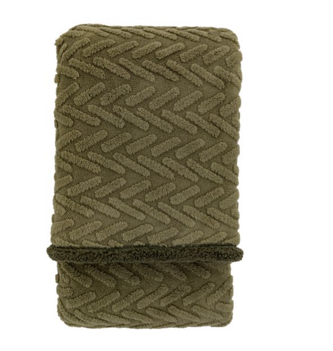 Herringbone Sherpa Throw Sage