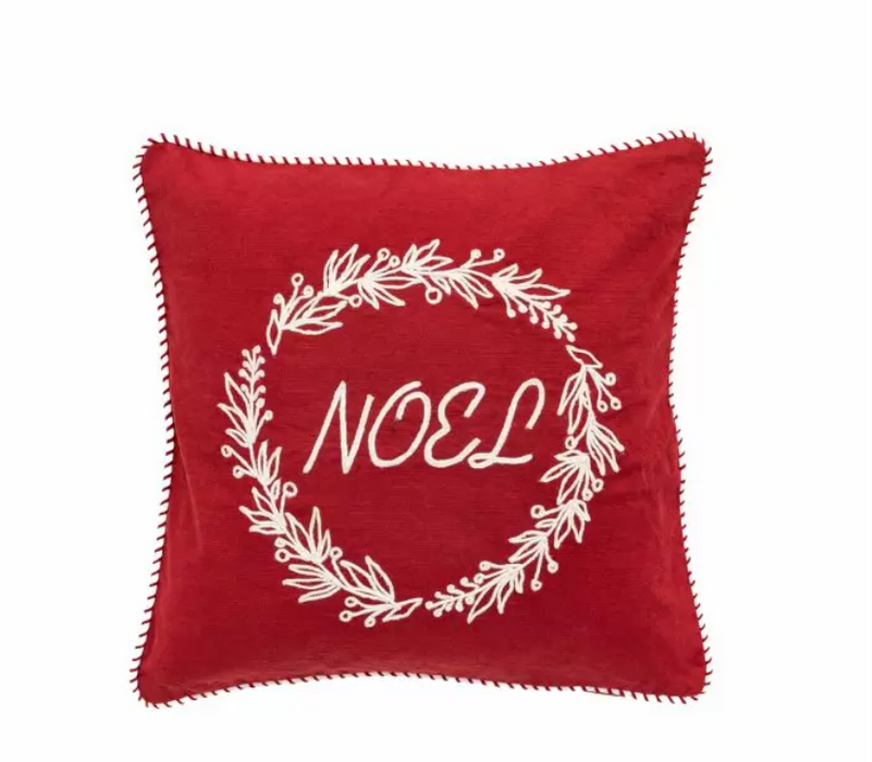 Noel Red Velvet Christmas Cushion