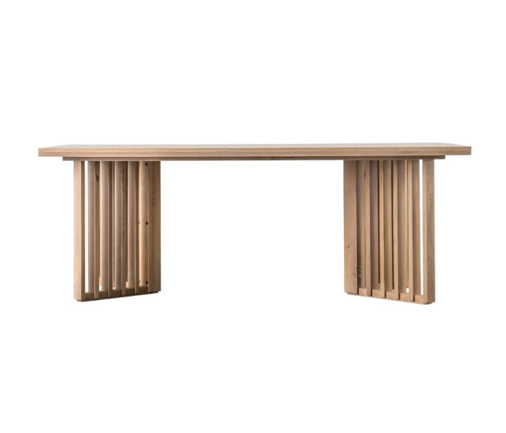 Hirataka Dining Table, Slatted Natural Oak, Rectangle