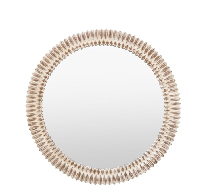 Pimlico Round Mirror with 3D Wooden Etching