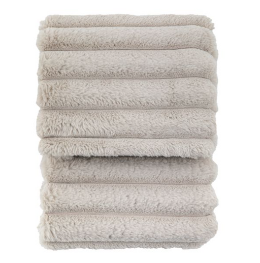 Ribbed Faux Fur Throw Natural