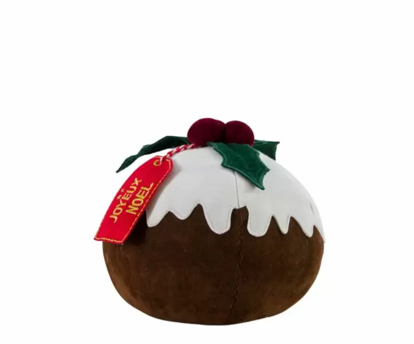 Christmas Pudding Doorstop Brown & White