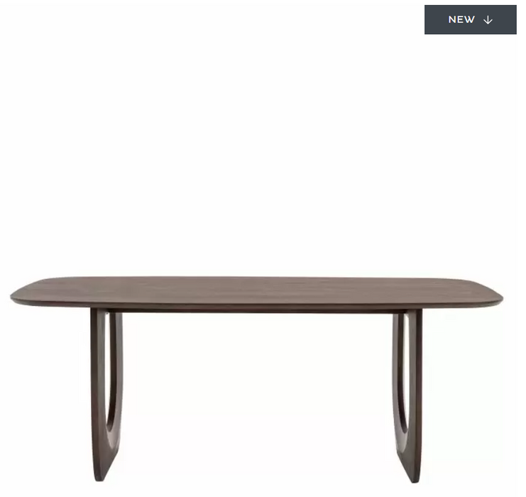 Havana Curved Dining Table In Walnut Mango Wood