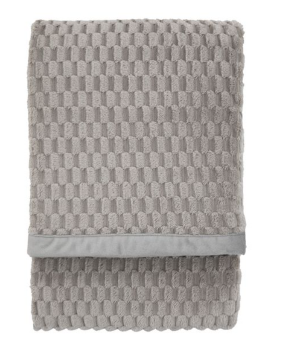 Jacquard Velvet Knitted Grey Throw