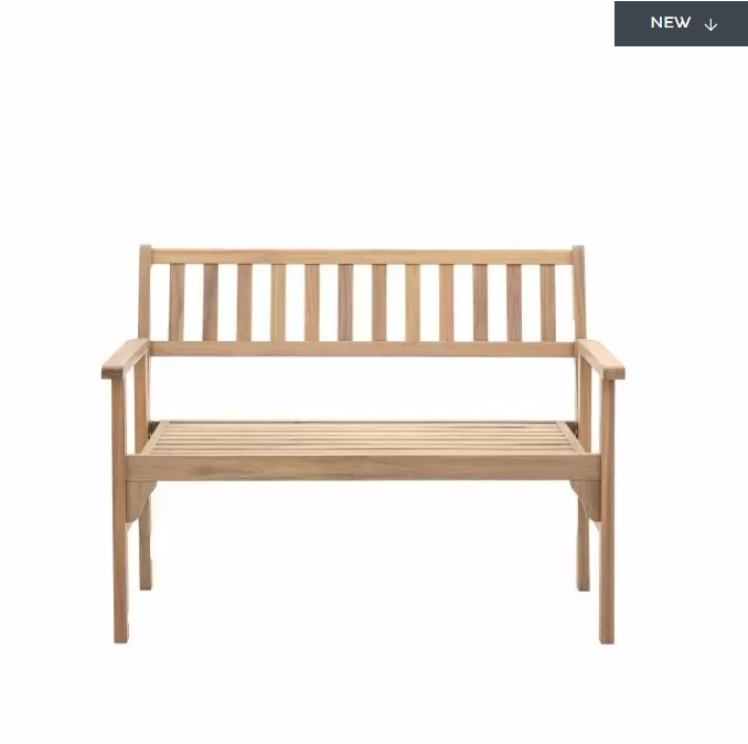 Beechwood Outdoor Wooden Folding Bench, Natural