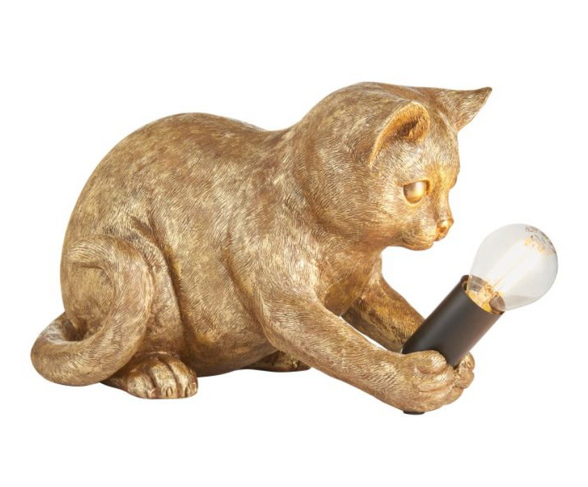 Kitten Vintage Gold Table Lamp (Due Back In 23/01/25)