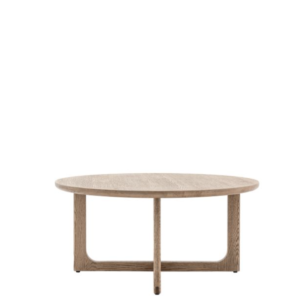 Worthington Contemporary Round Smoked Oak Coffee Table