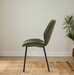 Willis Dining Chairs in Bottle Green Fabric &amp; Black Metal Legs (Set of 2)