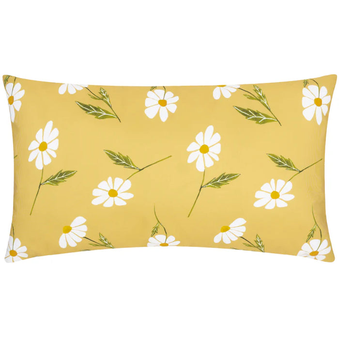 Waterproof Outdoor Cushion, Daisies Floral Reversible Design, Pink, Yellow