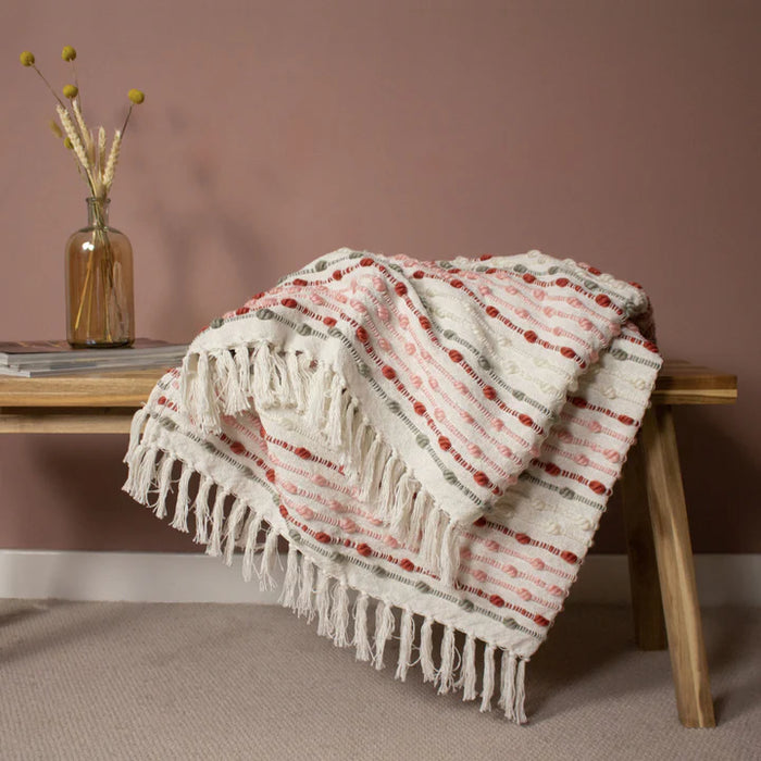 Dhadit Stripe Throw, Stripe, Blush