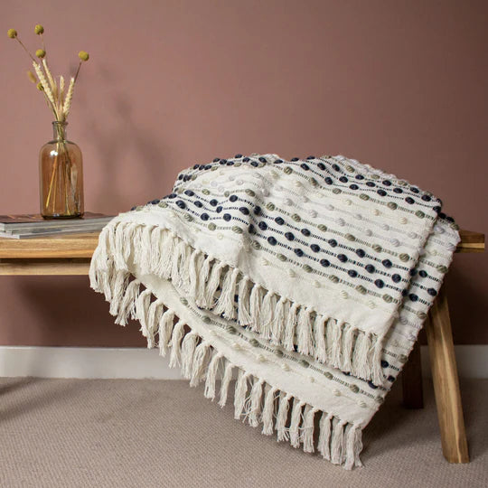 Dhadit Stripe Throw, Stripe, Grey