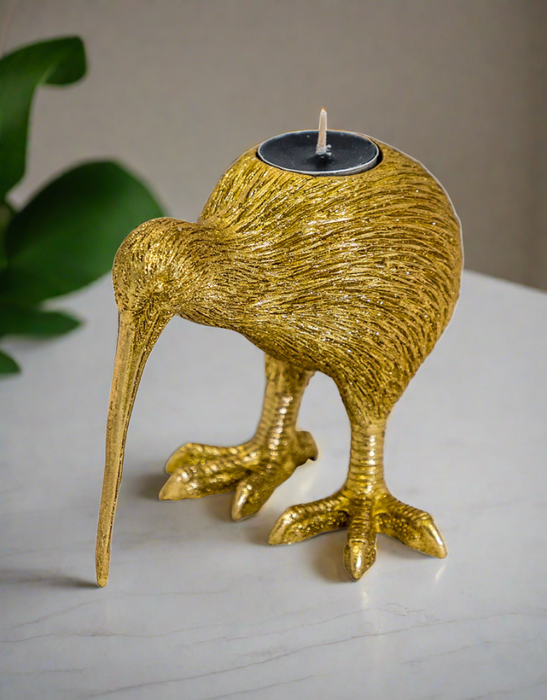 Gold Kiwi Bird Tealight Holder