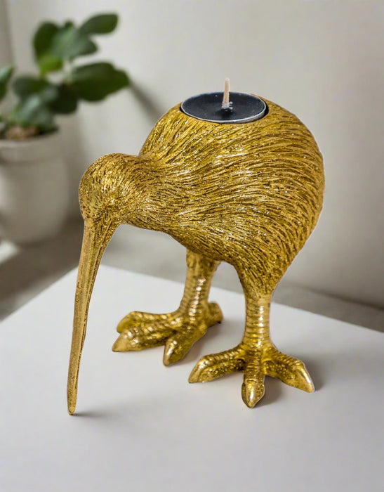 Gold Kiwi Bird Tealight Holder