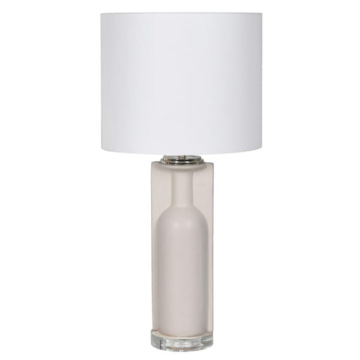 Bottle Shaped Ceramic Column Lamp with Linen Shade – 63cm