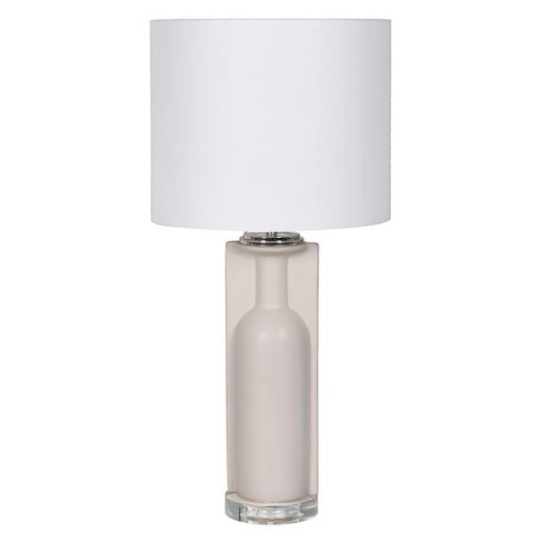 Bottle Shaped Ceramic Column Lamp with Linen Shade – 63cm