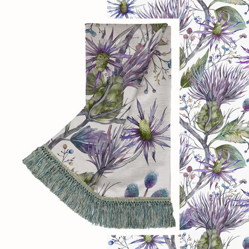 Elysium Velvet Throw, Botanical, Print, Purple, Violet
