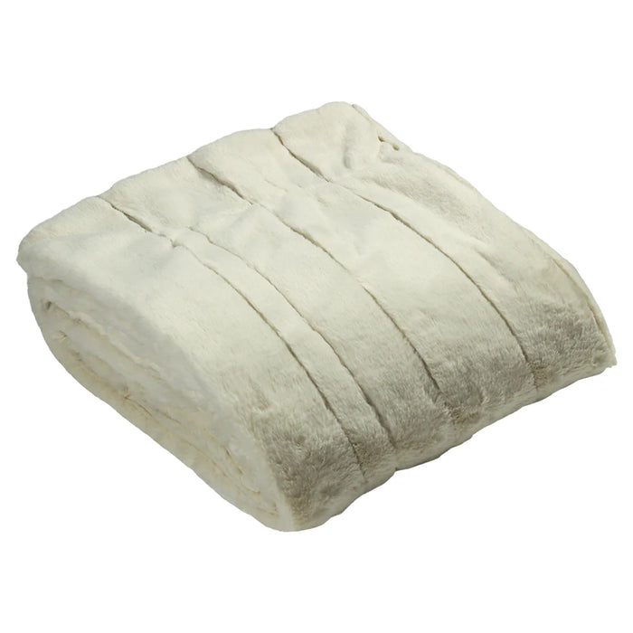 Empress Faux Fur Throw, Plain, Cream ( 2 Sizes )