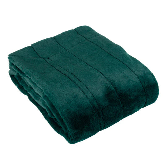 Empress Emerald Green Faux Fur Throw, Plain ( 2 Sizes )