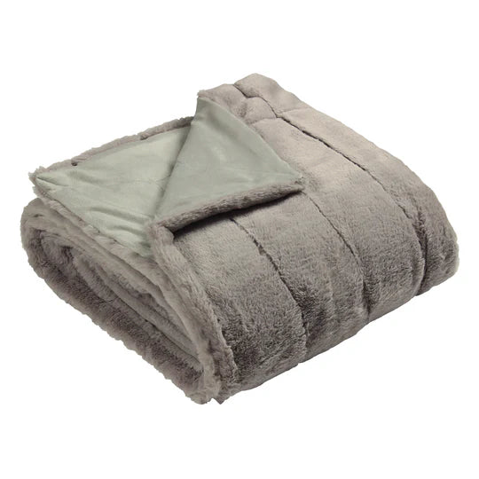 Empress Faux Fur Throw, Plain, Grey( 2 Sizes )