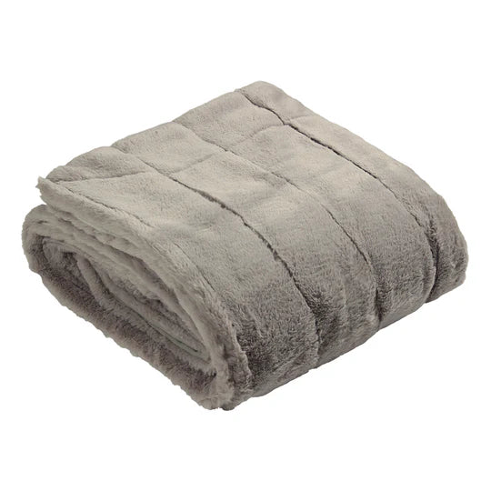 Empress Faux Fur Throw, Plain, Grey( 2 Sizes )