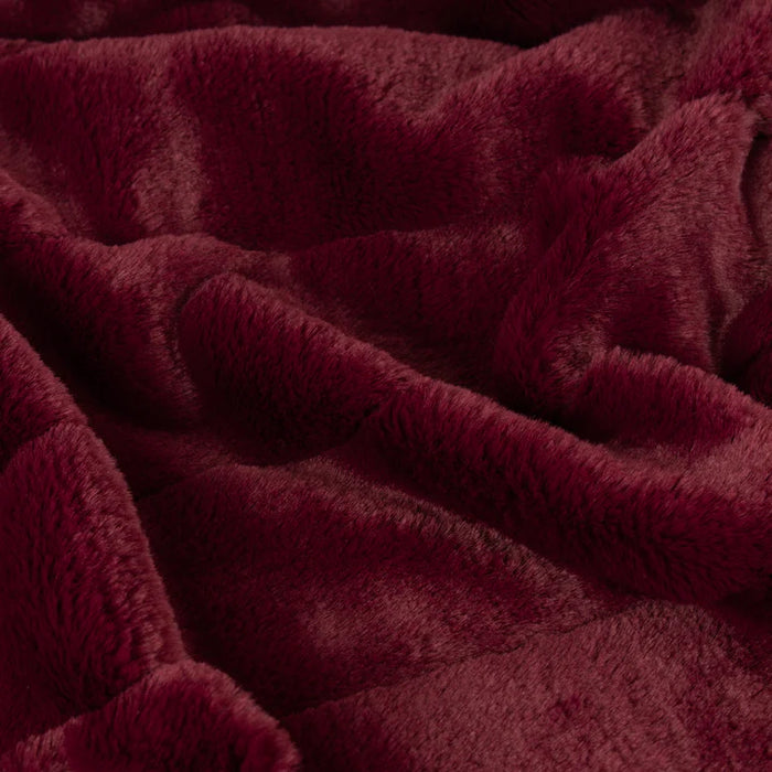 Empress Faux Fur Throw, Stripe, Ruby (Due Back In 10/04/2025)