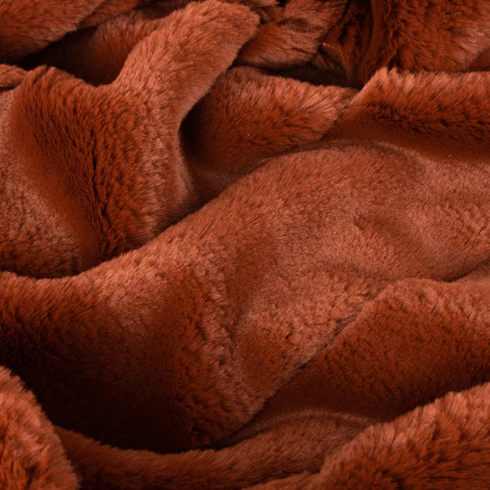 Empress Faux Fur Throw, Plain, Rust( 2 Sizes )