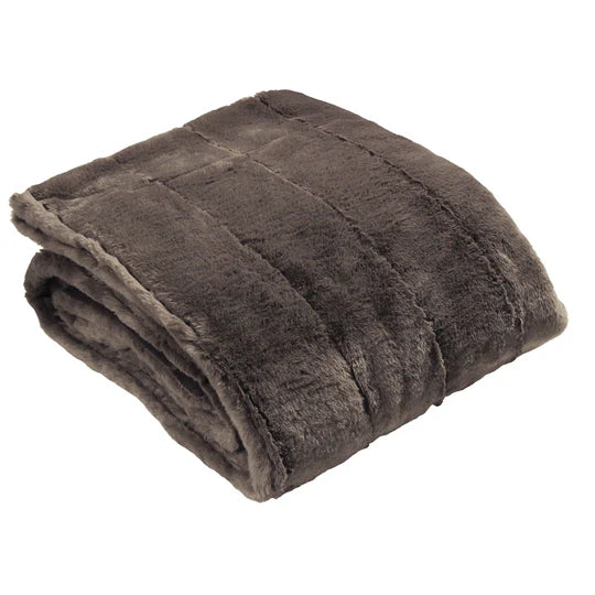 Empress Faux Fur Throw, Plain, Taupe( 2 Sizes )