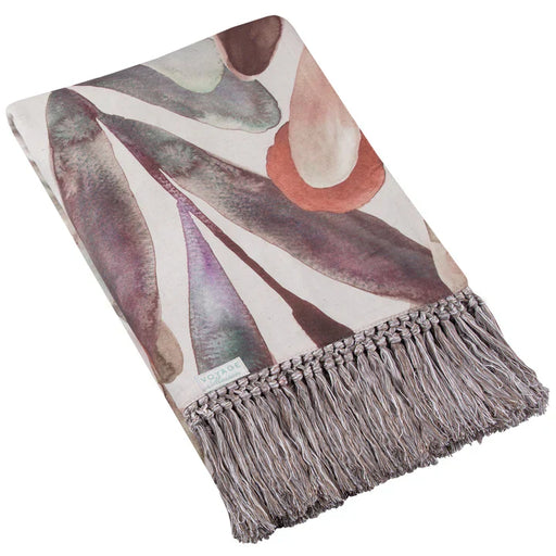 Enso Printed Throw, Botanical, Cream, Mulberry