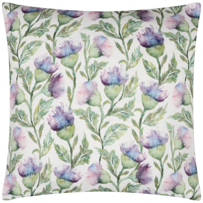 Waterproof Outdoor Cushion, Expressive Thistle Design, Purple