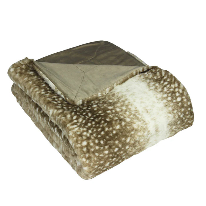 Fawn Faux Fur Throw, Spot, Multicolour