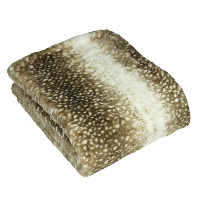 Fawn Faux Fur Throw, Spot, Multicolour