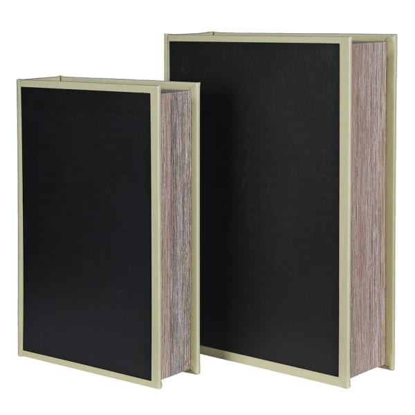 Modern Monochrome Book Storage Boxes - Set of 2