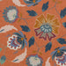 Folk Flora Indoor/Outdoor Rug, Floral Design, Orange, Washable 