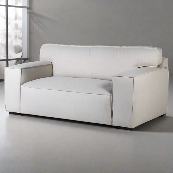 Modern Two-Seater Cream Sofa