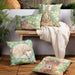 Waterproof Outdoor Cushion, Grove Highland Cow Design, Olive