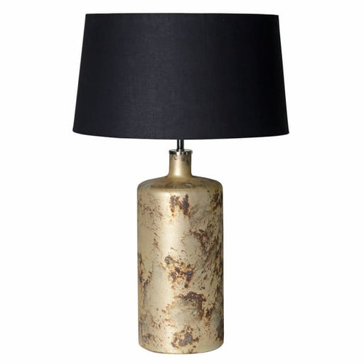 Gold Distressed Texture Glass Table Lamp with Linen Shade