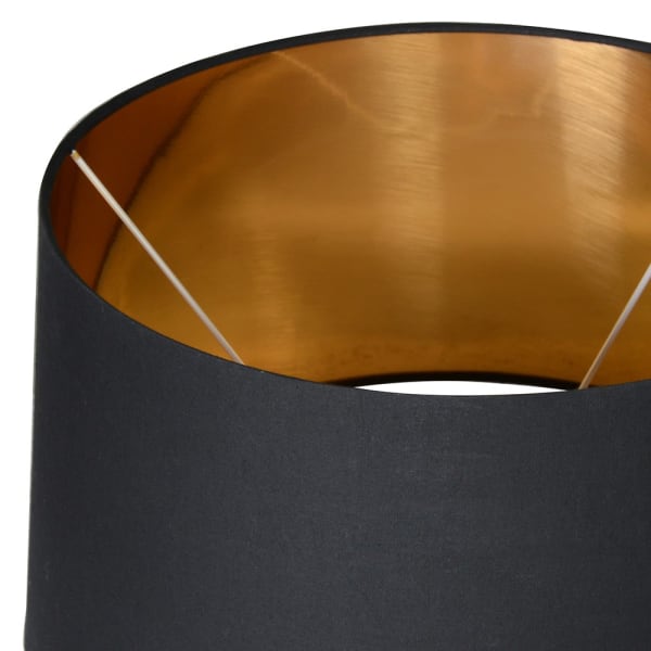 Gold Distressed Glass Table Lamp with Black Shade