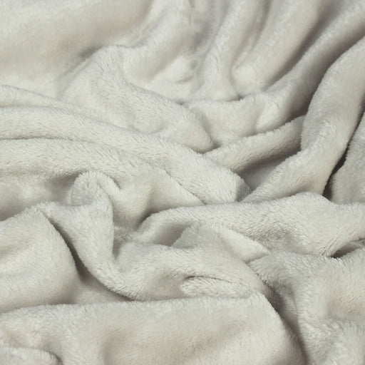 Harlow White Fleece Throw, Plain, Ecru