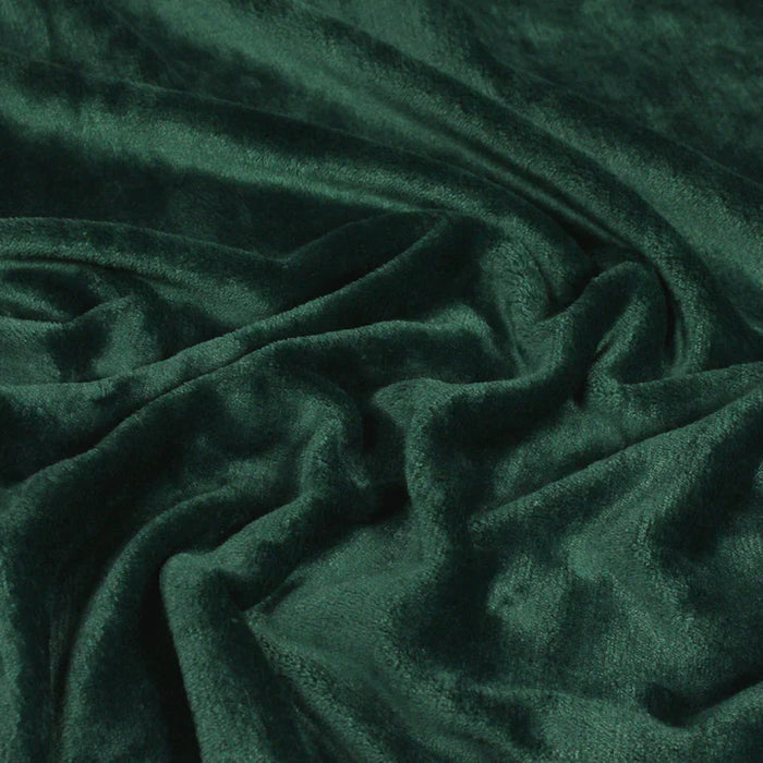 Harlow Green Fleece Throw, Plain, Emerald