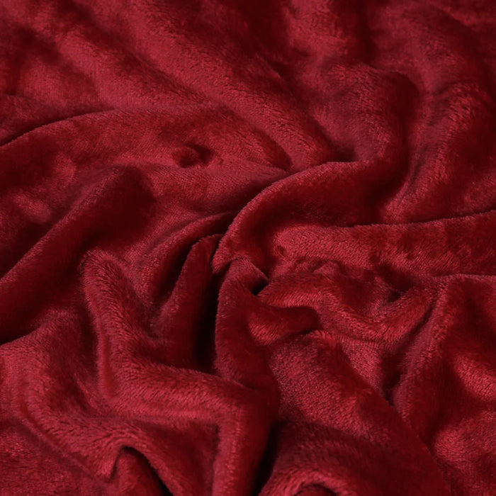 Harlow Fleece Throw, Plain, Red