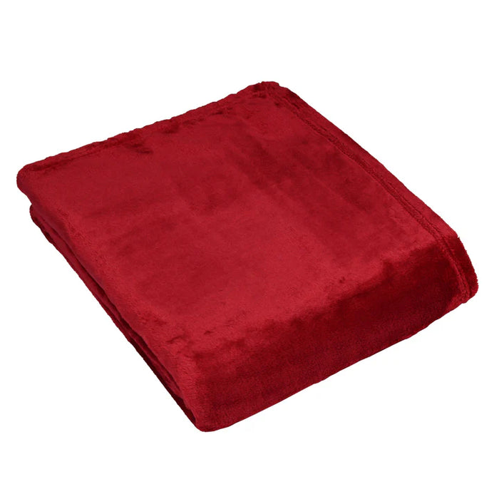 Harlow Fleece Throw, Plain, Red