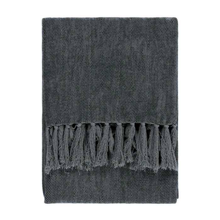 Harri Grey Throw, Textured, Dusk