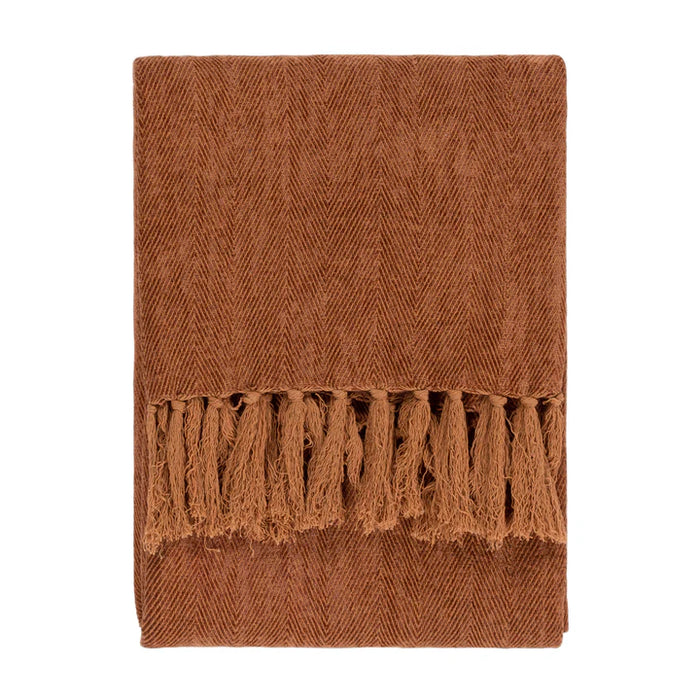 Harri Throw, Textured, Orange, Ginger ( Due Back In 05/05/2025 )