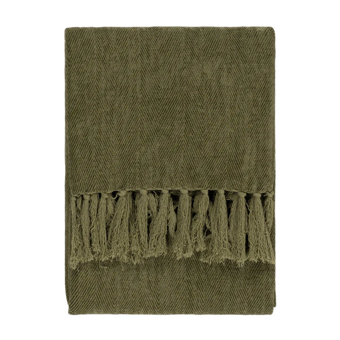 Harri Green Throw, Textured, Lichen ( Due Back In 05/05/2025 )