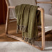 Harri Green Throw, Textured, Lichen